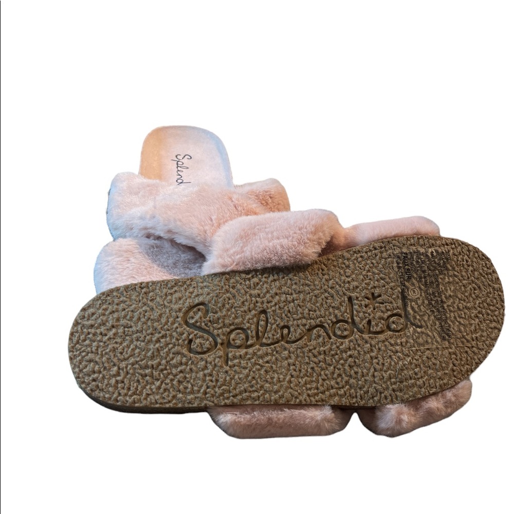 Splendid Roxanne Slides Faux Fur Sandals Crisscross Criss Cross - Picture 3 of 10